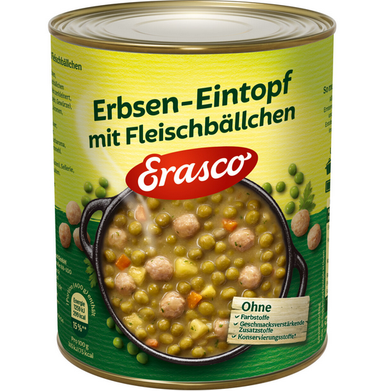 Erasco Erbsen-Eintopf mit Fleischbällchen 800g