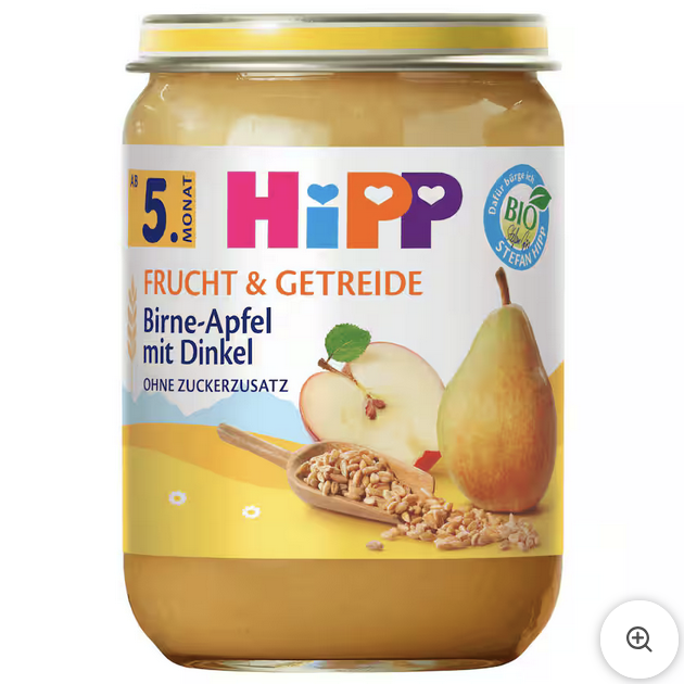 Hipp Frucht & Getreide Bio Birne in Apfel mit Dinkel 190g