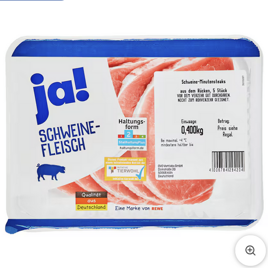 ja! Schweine-Minutensteaks aus dem Rücken 400g