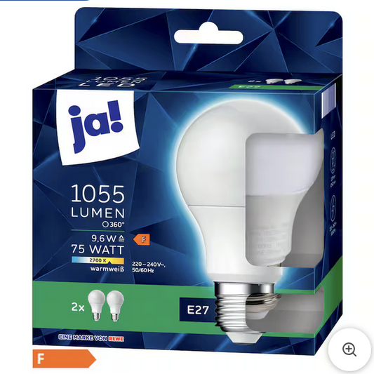 ja! LED Leuchtmittel E27 1055 Lumen 75 Watt 2 Stück