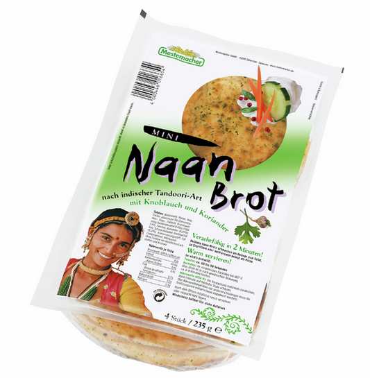 Mestermacher Mini Naan Brot Knoblauch/Koriander frisch 240g