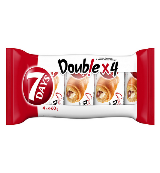 7Days Croissant mit Kakaocremefüllung und Vanillegeschmack 4x60g
