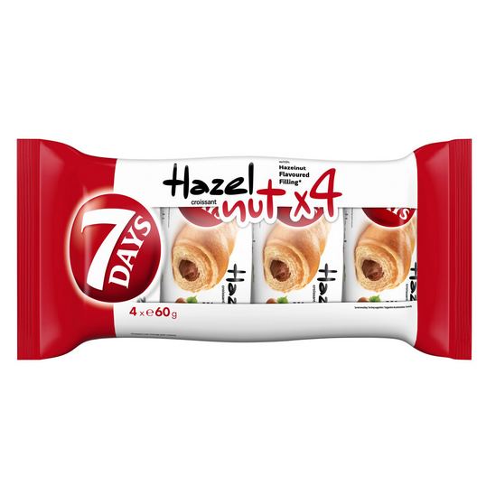 7DAYS Croissants mit Haselnusscremefüllung 4x60g