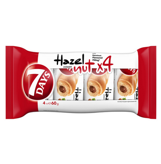 7DAYS Croissants mit Haselnusscremefüllung 4x60g