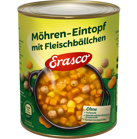 Erasco Möhren-Eintopf mit Fleischbällchen 800g