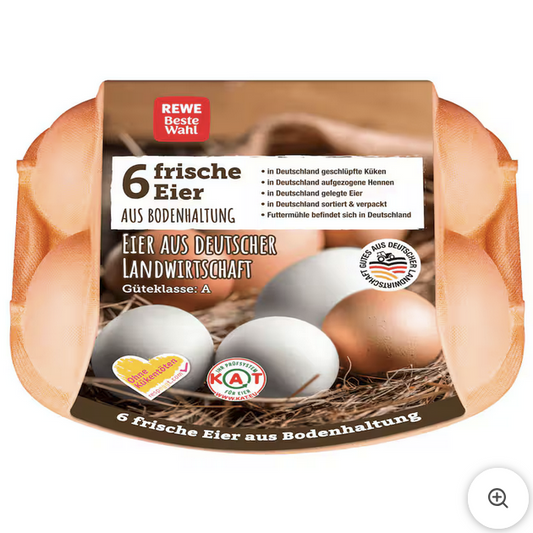 REWE Beste Wahl Eier Bodenhaltung 6 Stück