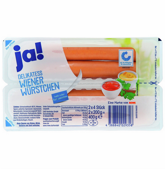 ja! ja! Wiener Würstchen frisch 8x50g