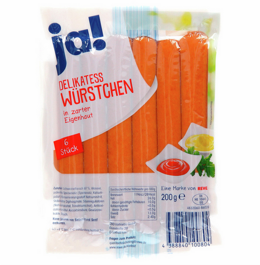 ja! 6 Würstchen in Eigenhaut frisch 200g