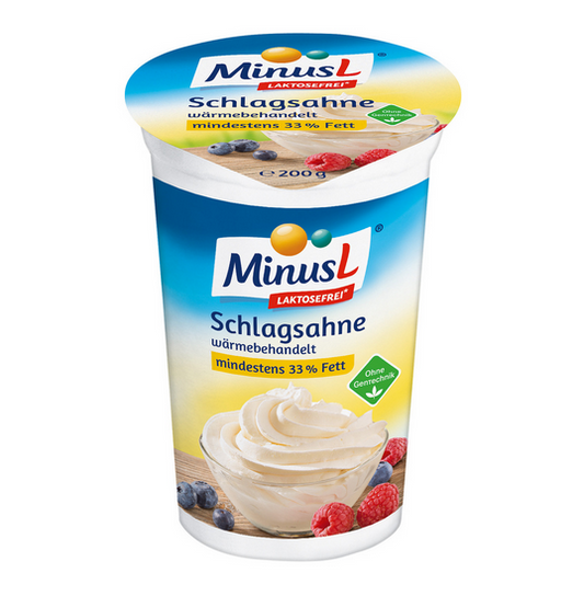 MinusL LAKTOSEFREI Omira Minus L Schlagsahne 33% frisch 200g