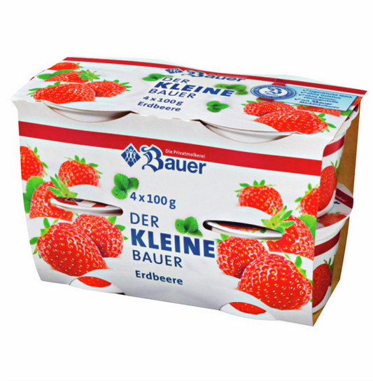 Bauer Fruchtjoghurt Erdbeer/Prirsich-Maracuja frisch 4x100g