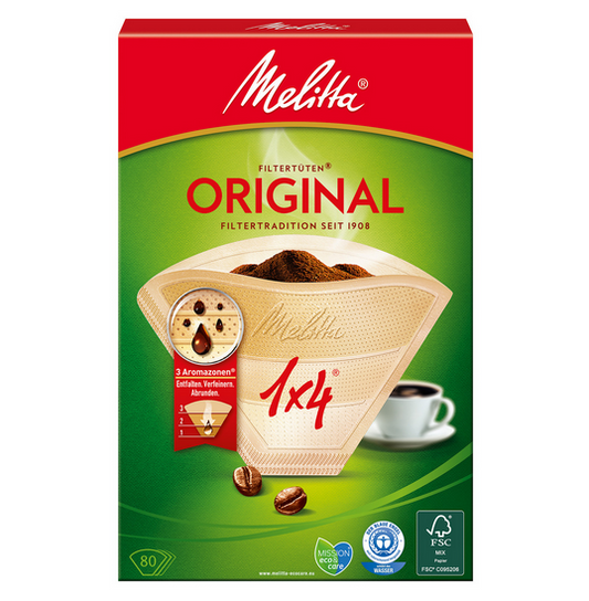 Melitta Filtertüten Aroma 1x4 naturbraun 80St
