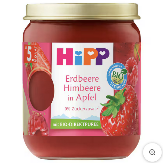 Hipp Bio Püree Erdbeere Himbeere in Apfel 160g