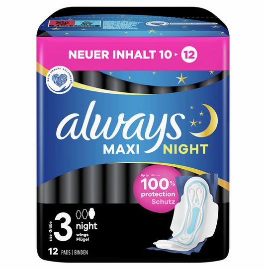 always Maxi Binde Night mit Flügeln 12St