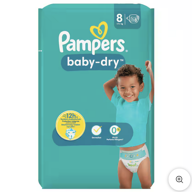 Pampers Baby-Dry Windeln Gr.8 17+kg 18 Stück