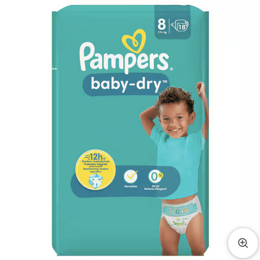 Pampers Baby-Dry Windeln Gr.8 17+kg 18 Stück