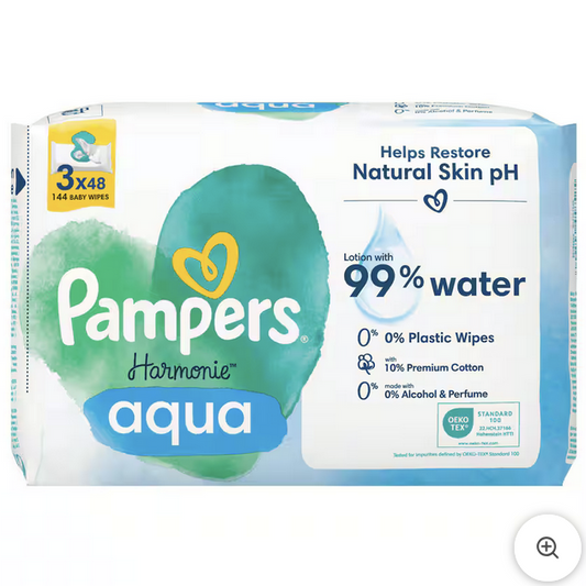 Pampers Harmonie Aqua Feuchttücher 3x48 Stück