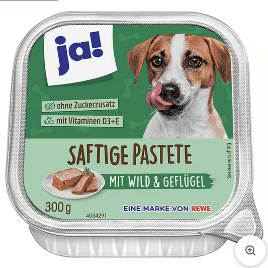 ja! Saftige Pastete mit Wild & Geflügel 300g