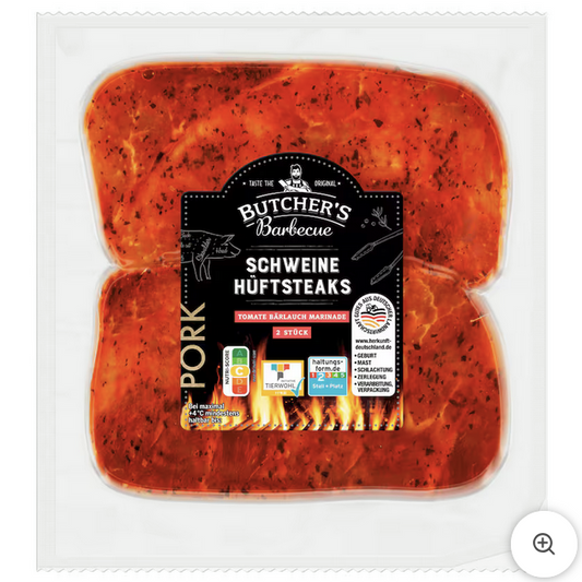 Butcher's Barbecue Schweine Hüftsteaks Tomate Bärlauch
