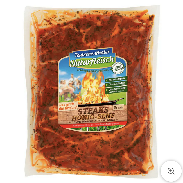 Teutschenthaler Schweine-Nackensteak Honig-Senf