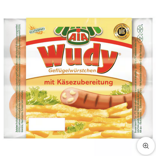 Wudy Geflügelwürstchen mit Käse