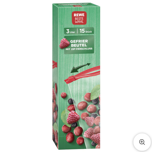 REWE Beste Wahl Gefrierbeutel 3l 15 Stück